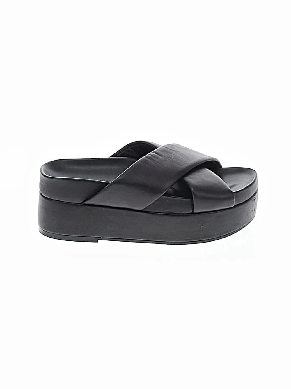 ASOS Platform Slide Sandals in Black